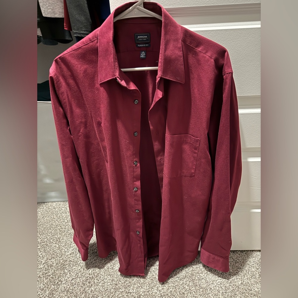 Arrow Red Dress Shirt Long Sleeve